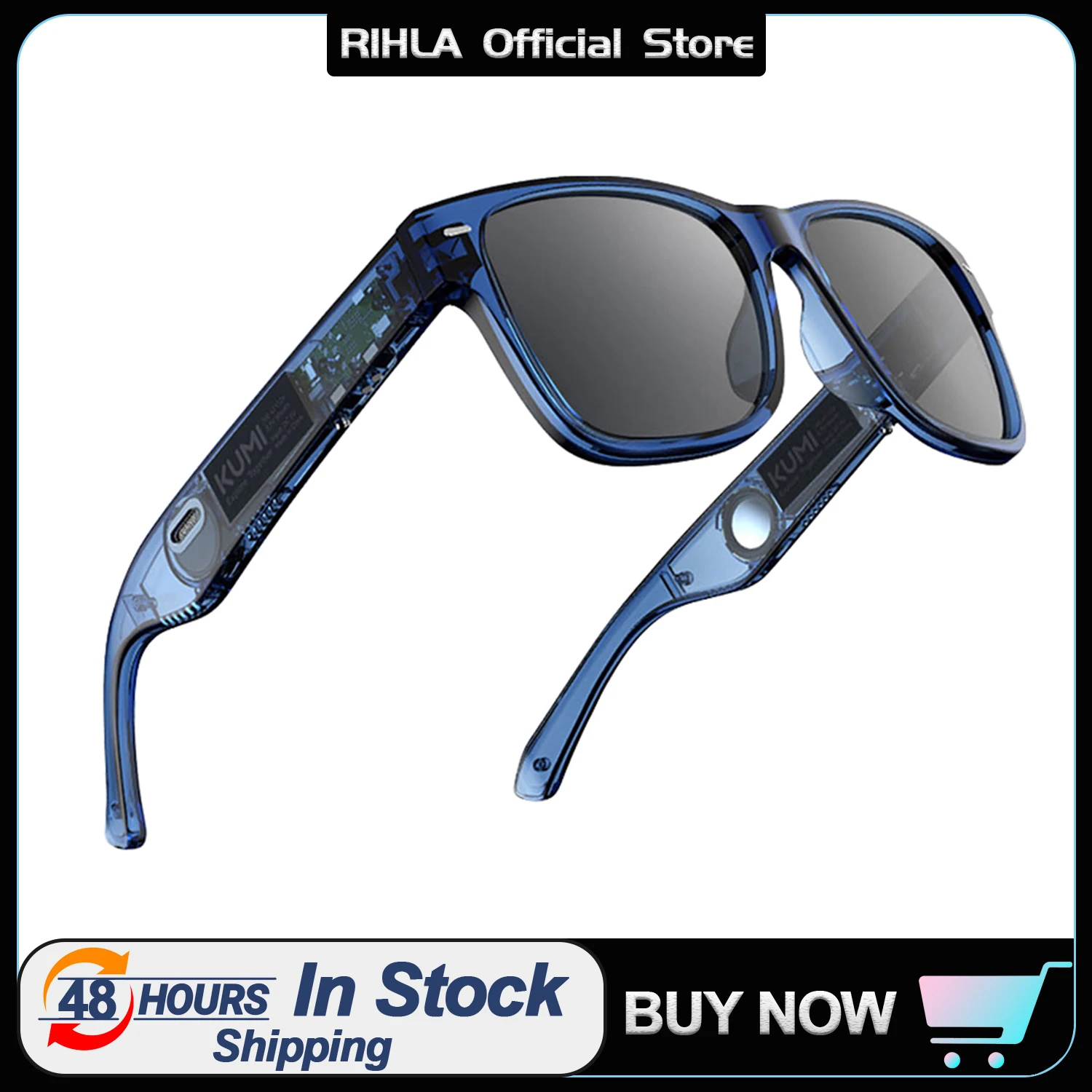 RIHLA Smart Glasses Polarized Sunglasses Bluetooth glasses IPX4 Waterproof Open Ear Headphones Bluetooth Phone Call
RIHLA Smart Glasses Polarized Sunglasses Bluetooth glasses IPX4 Waterproof Open Ear Headphones Bluetooth Phone Call