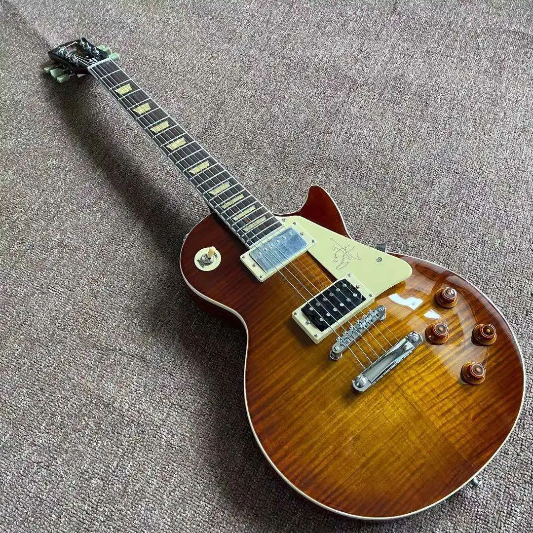 Custom Standard electric guitar Vintage Tobacco Burst tiger flame top mahogany body gitaar
Custom Standard electric guitar Vintage Tobacco Burst tiger flame top mahogany body gitaar