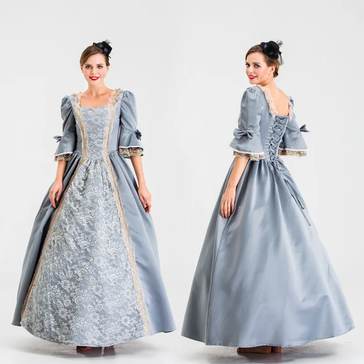 Medieval Lace Stitching Trumpet Sleeve Long Dresses Women Vintage Court Ball Dress Halloween Queen Cosplay Performance Costume
Medieval Lace Stitching Trumpet Sleeve Long Dresses Women Vintage Court Ball Dress Halloween Queen Cosplay Performance Costume