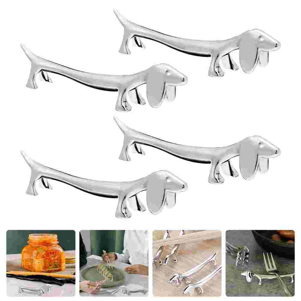 

Puppy Chopstick Rest Table Decors Chopsticks Stands Metal Cutlery Holder Dog Shape Kitchen Accessory