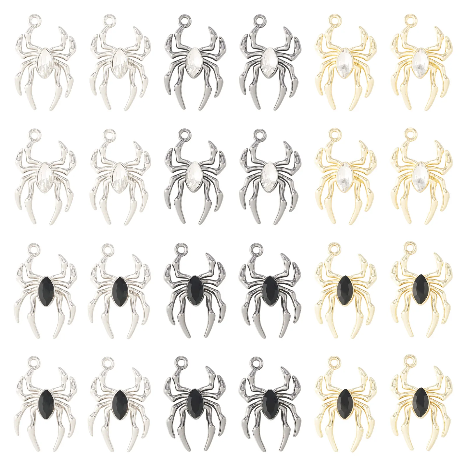24Pcs 6 Colors Alloy Glass Spider Shape Pendant Charms For Necklace Keychain DIY Jewelry Making Findings
24Pcs 6 Colors Alloy Glass Spider Shape Pendant Charms For Necklace Keychain DIY Jewelry Making Findings