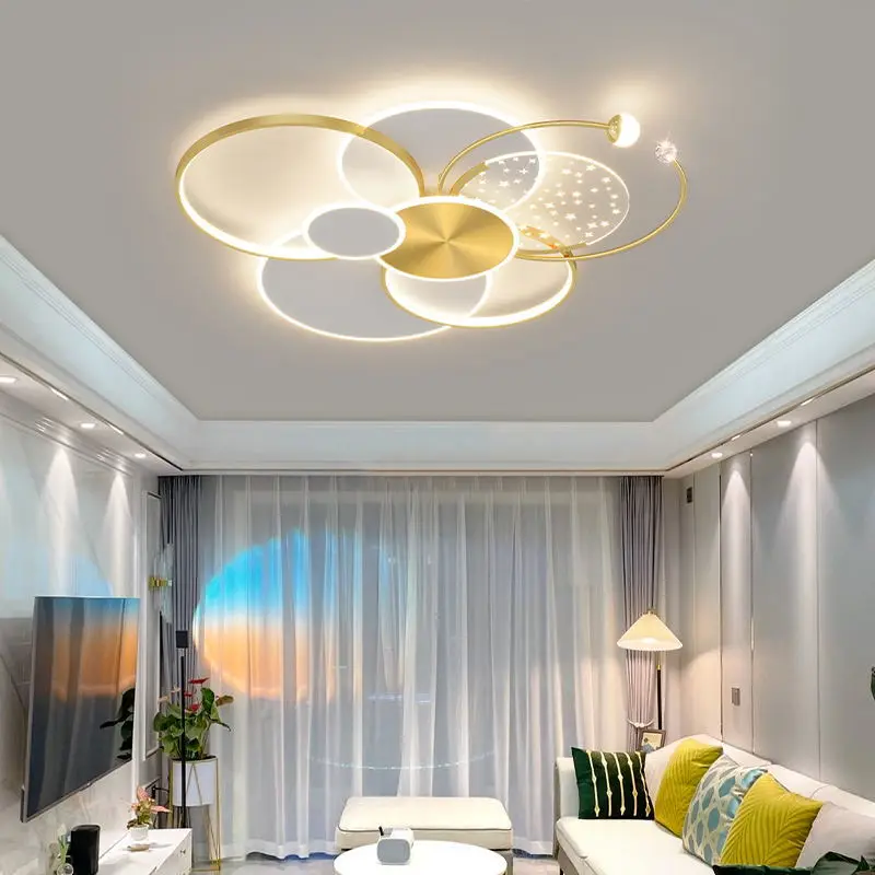 Round Living Room Led Chandeliers Luxury Bedroom Full Of Stars Gold Chandelier Simple Modern Atmosphere Flush Mount Ceiling Lamp
Round Living Room Led Chandeliers Luxury Bedroom Full Of Stars Gold Chandelier Simple Modern Atmosphere Flush Mount Ceiling Lamp