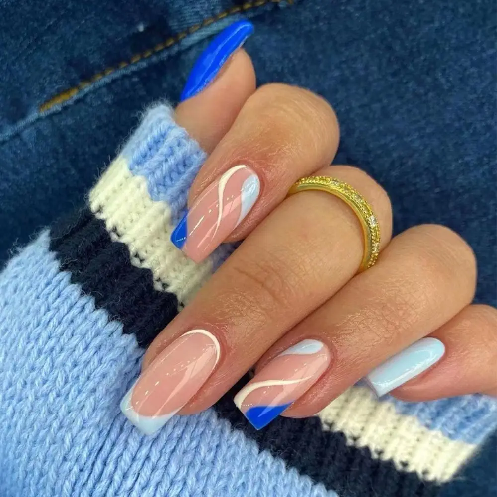 24pcs Nail Tips DIY Manicure Press On Nails False Nails French Colorful Wavy Long Square
24pcs Nail Tips DIY Manicure Press On Nails False Nails French Colorful Wavy Long Square