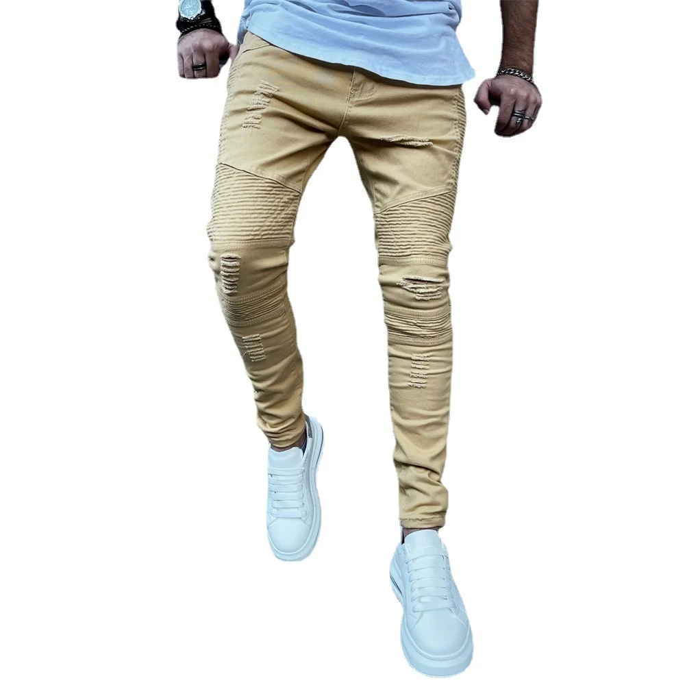 Mens Jeans Ripped Skinny Slim Fit Hole Pencil Denim Pants Casual Biker Trousers Vintage Streetwear Hip Hop Men Clothing
Mens Jeans Ripped Skinny Slim Fit Hole Pencil Denim Pants Casual Biker Trousers Vintage Streetwear Hip Hop Men Clothing