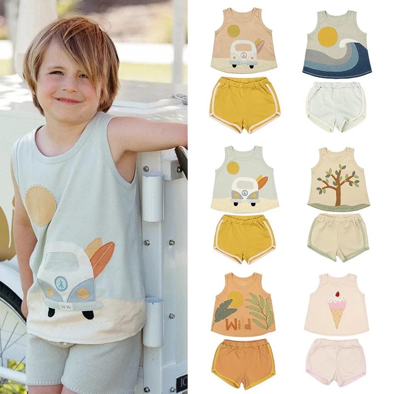 EnkeliBB супер милый малыш ползунок мультфильм наборы летние жилет и шорты Playsuit Дети Мальчики повседневные Летние наборы
EnkeliBB супер милый малыш ползунок мультфильм наборы летние жилет и шорты Playsuit Дети Мальчики повседневные Летние наборы