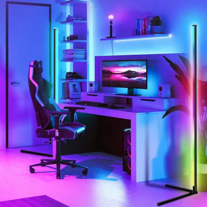 TUYA WIFI RGB Corner Led Bluetooth Floor Lamp Color Changing Mood Lighting Dimmable LED Modern Floor Lamp Remote Standing Lamp
TUYA WIFI RGB Corner Led Bluetooth Floor Lamp Color Changing Mood Lighting Dimmable LED Modern Floor Lamp Remote Standing Lamp