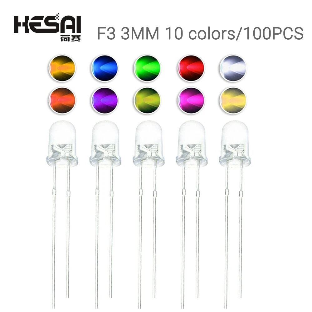 100PCS/lot F3 3MM 10 colors Round Green/Yellow/Blue/White/Red/Warm White/Orange/Purple/Pink/Yellow Green LED Light Diode Kit
100PCS/lot F3 3MM 10 colors Round Green/Yellow/Blue/White/Red/Warm White/Orange/Purple/Pink/Yellow Green LED Light Diode Kit