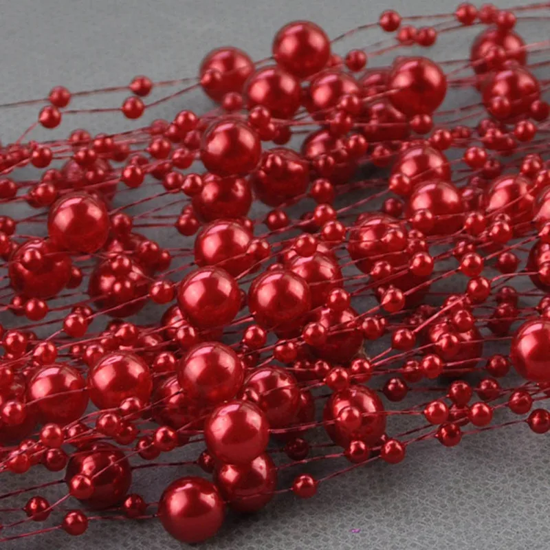 

30m 8/3mm Christmas Decoration Fishing Line Artificial Pearls Beads Chain Garland Flowers DIY Wedding Party Favor Bouquet Decora