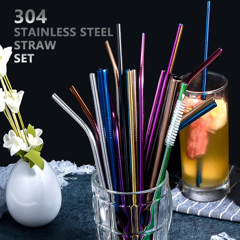 20pcs Reusable Metal Straws Pub Bar Cocktail Stainless Steel Beverage Coconut Metal Straw with Brush Multicolor Drinkware
20pcs Reusable Metal Straws Pub Bar Cocktail Stainless Steel Beverage Coconut Metal Straw with Brush Multicolor Drinkware