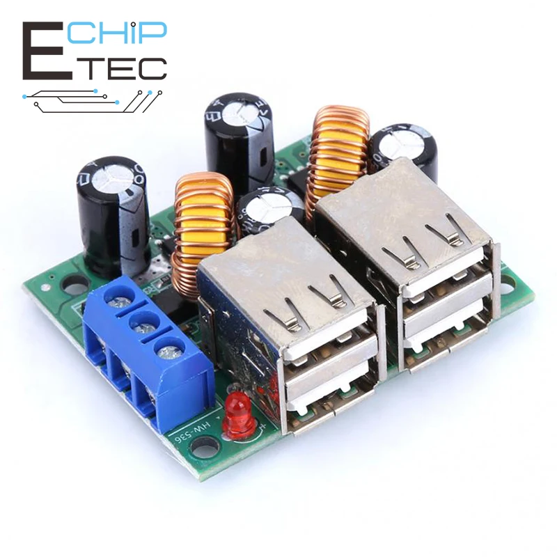 4 USB Port Buck Regulator Converter Module DC 12V 24V 40V to 5V 3A Buck Module for MP3/MP4 Phone Cart etc
4 USB Port Buck Regulator Converter Module DC 12V 24V 40V to 5V 3A Buck Module for MP3/MP4 Phone Cart etc