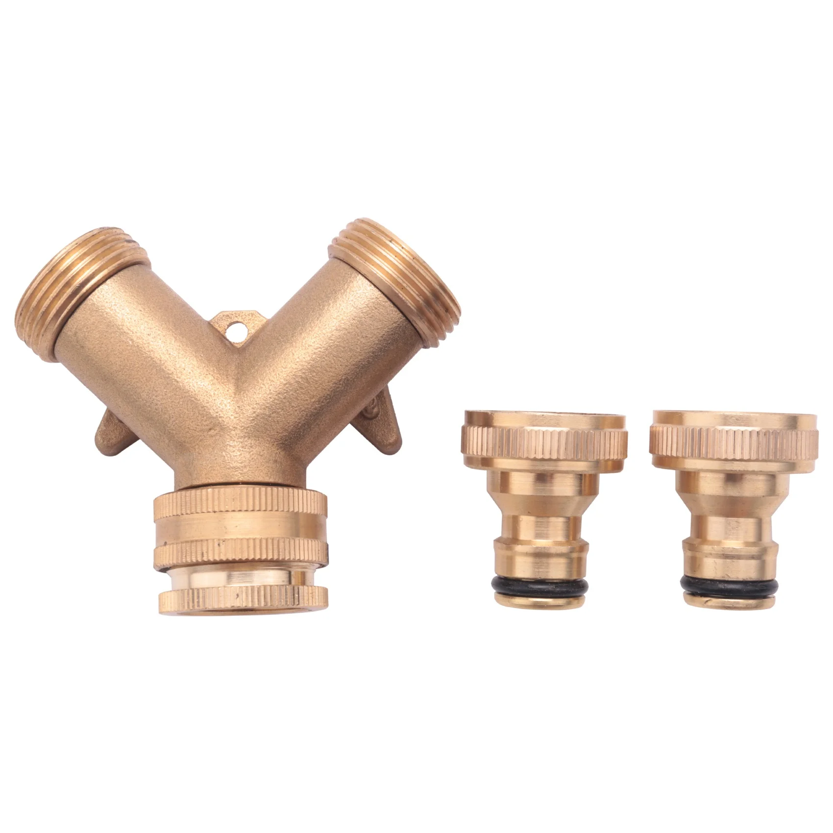 3/4 Inch 2 Way Hose Splitter Brass Y Valve Garden Tap Connector with 2 X3/4 Inch Brass Water Tap Outside Tap Kit
3/4 Inch 2 Way Hose Splitter Brass Y Valve Garden Tap Connector with 2 X3/4 Inch Brass Water Tap Outside Tap Kit