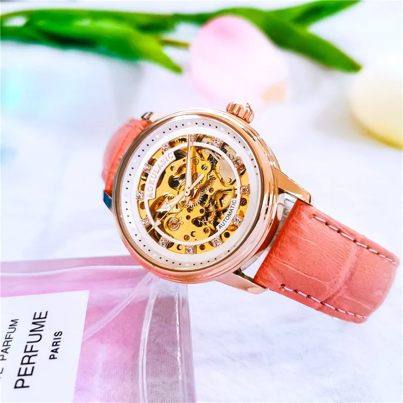 2022 Women's Automatic Mechanical Watch Double Sided Skeleton Casual Leather Ladies Watch Fashion
2022 Women's Automatic Mechanical Watch Double Sided Skeleton Casual Leather Ladies Watch Fashion