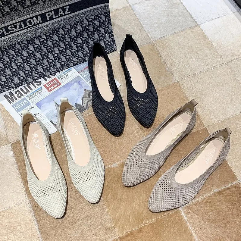 Stretch Knit Ballet Flats Women Loafers 2023 Spring Breathable Mesh Flat Shoes Ballerina Moccasins Casual Pointed Toe Boat Shoes
Stretch Knit Ballet Flats Women Loafers 2023 Spring Breathable Mesh Flat Shoes Ballerina Moccasins Casual Pointed Toe Boat Shoes