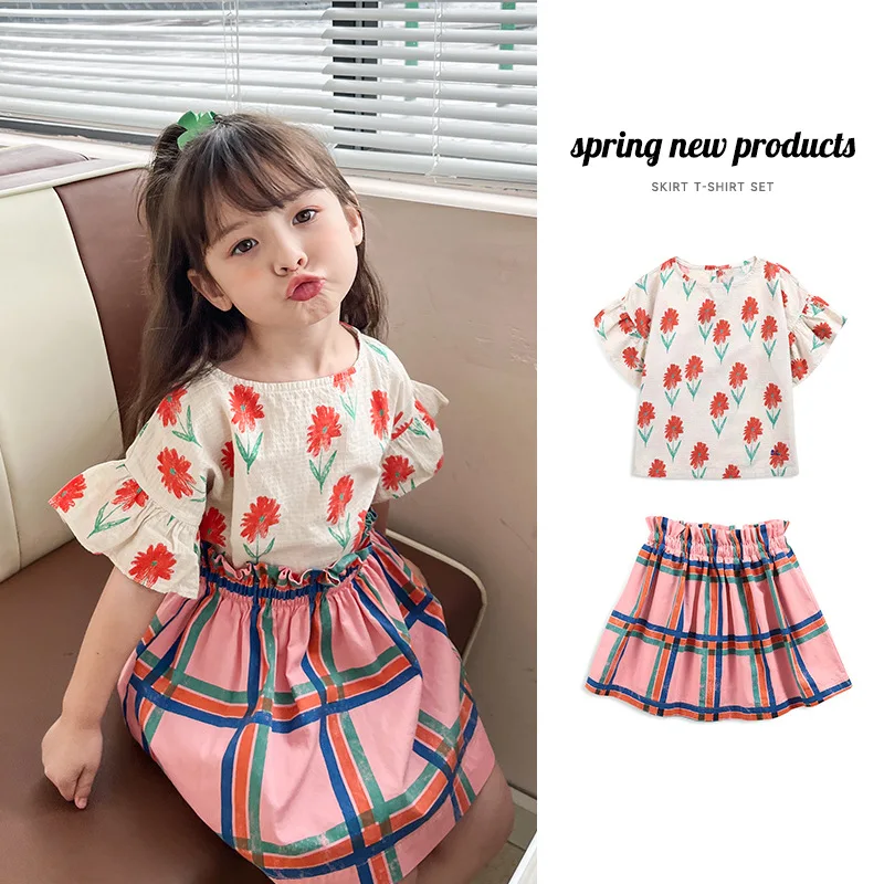 Girls T-Shirts 2022 Summer New Cute Flowers Flying Sleeves Girls Shirts Girls Skirts Cotton Tops Girls Suits Children's Clothing
Girls T-Shirts 2022 Summer New Cute Flowers Flying Sleeves Girls Shirts Girls Skirts Cotton Tops Girls Suits Children's Clothing