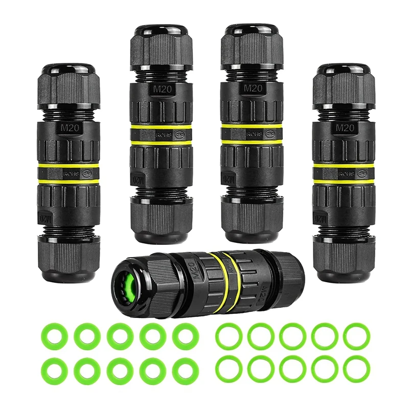 5Pc IP68 Waterproof 2 Way 3-Core Junction Box Electrical Cable Connector Spare Parts M20 Wire Range(5-12Mm),For Outdoor Repair
5Pc IP68 Waterproof 2 Way 3-Core Junction Box Electrical Cable Connector Spare Parts M20 Wire Range(5-12Mm),For Outdoor Repair