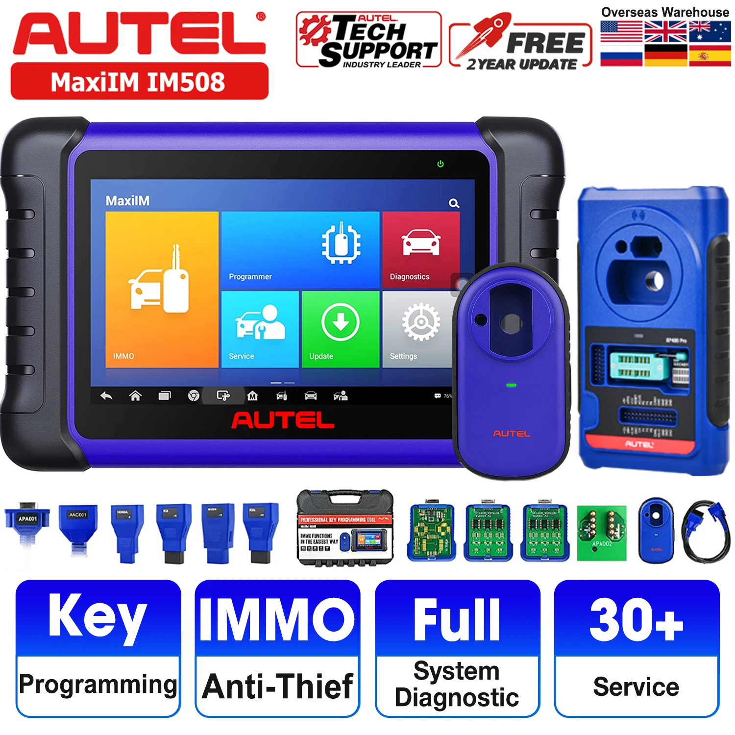 Autel MaxiIM IM508 XP400 PRO программатор ключей IMMO OBD2 сканер автомобильный диагностический инструмент OE все системы Диагностика 2 года бесплатное обно...
Autel MaxiIM IM508 XP400 PRO программатор ключей IMMO OBD2 сканер автомобильный диагностический инструмент OE все системы Диагностика 2 года бесплатное обно...