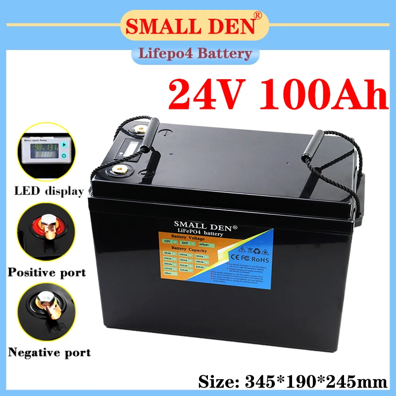 24V 100Ah Lifepo4 battery pack 8S 2500W High power Scooter Cells With BMS 29.2v Solar RV golf cart wheelchair LED lamp Tax Free
24V 100Ah Lifepo4 battery pack 8S 2500W High power Scooter Cells With BMS 29.2v Solar RV golf cart wheelchair LED lamp Tax Free