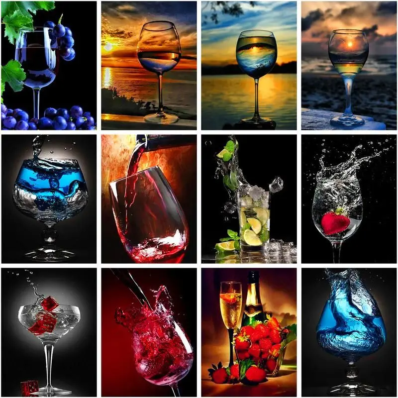 CHENISTORY Diamond Painting With Square Rhinestones Glass Wine Glass 5d Diamond Mosaic Red Wine Scenery Decoration Home
CHENISTORY Diamond Painting With Square Rhinestones Glass Wine Glass 5d Diamond Mosaic Red Wine Scenery Decoration Home