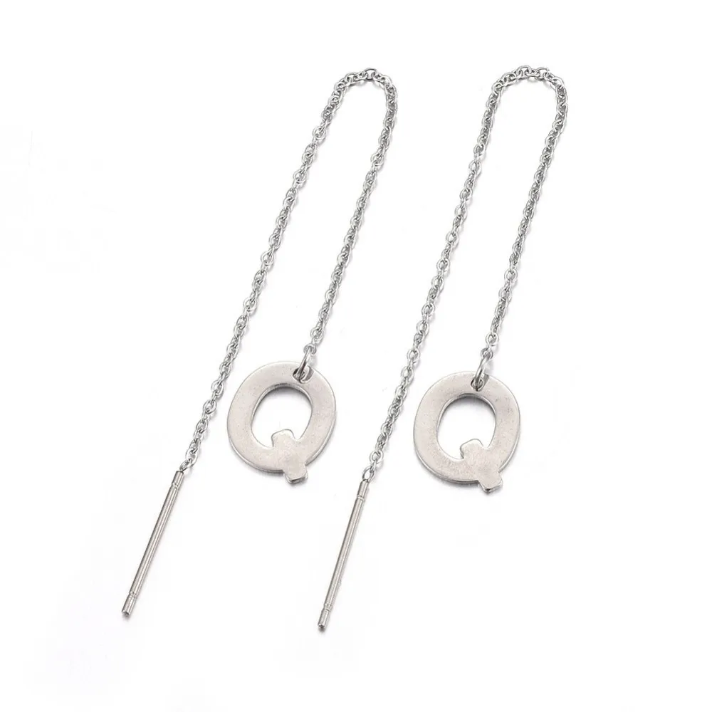 1 Pair Simple Chic Hypoallergenic Stainless Steel Ear Thread Letter Q Dangle Long Chain Earrings for Jewelry Making DIY Supplies
1 Pair Simple Chic Hypoallergenic Stainless Steel Ear Thread Letter Q Dangle Long Chain Earrings for Jewelry Making DIY Supplies