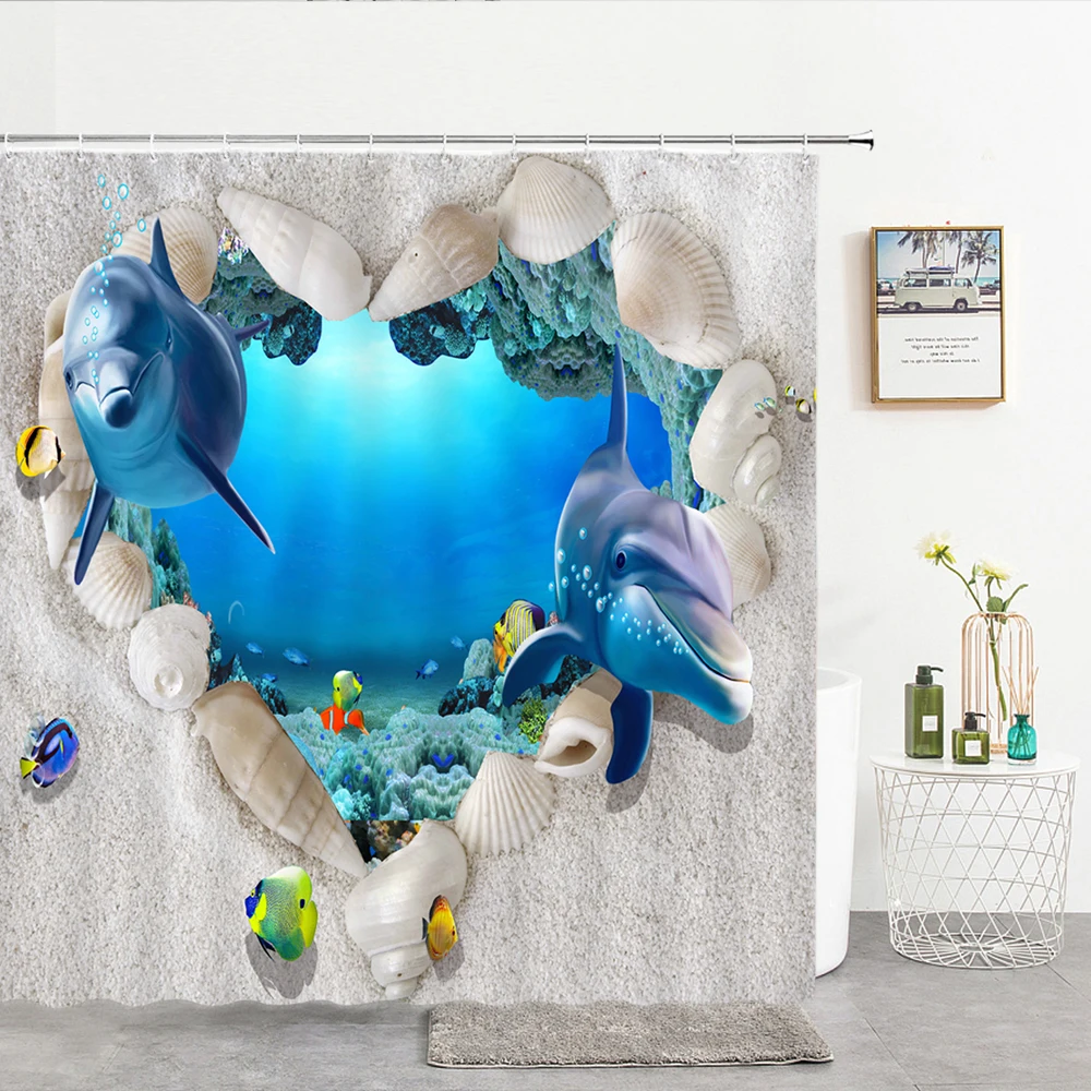 Sea World Shower Curtain Waterproof Polyester Cute Fish Bathroom Decoration Free Hook
Sea World Shower Curtain Waterproof Polyester Cute Fish Bathroom Decoration Free Hook