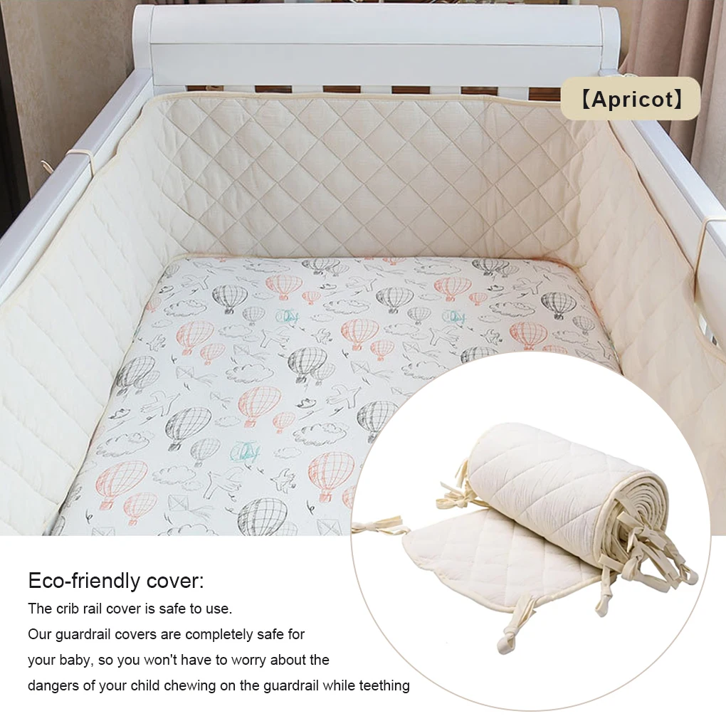 

Cotton Baby Carriage Wraps Portable Washable Reusable Solid Color Crib Cushion Cot Protector Accessories 360x30cm