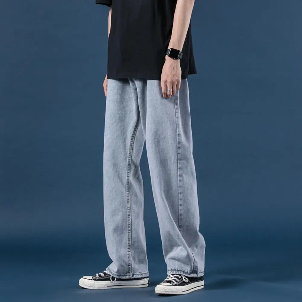 Men Pants Wide Leg Comfortable Match Top Pockets Mid Waist Men Jeans Men Jeans for School
Men Pants Wide Leg Comfortable Match Top Pockets Mid Waist Men Jeans Men Jeans for School