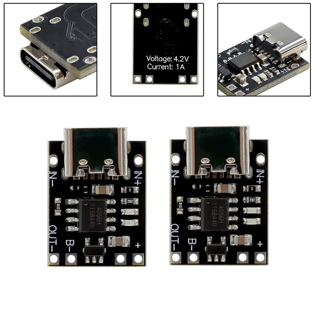 

2PCS 4.2V 1A Lithium Battery Charging Protection Board Charger Module Type-C For PD Fast Charging Heads Power Tools Parts