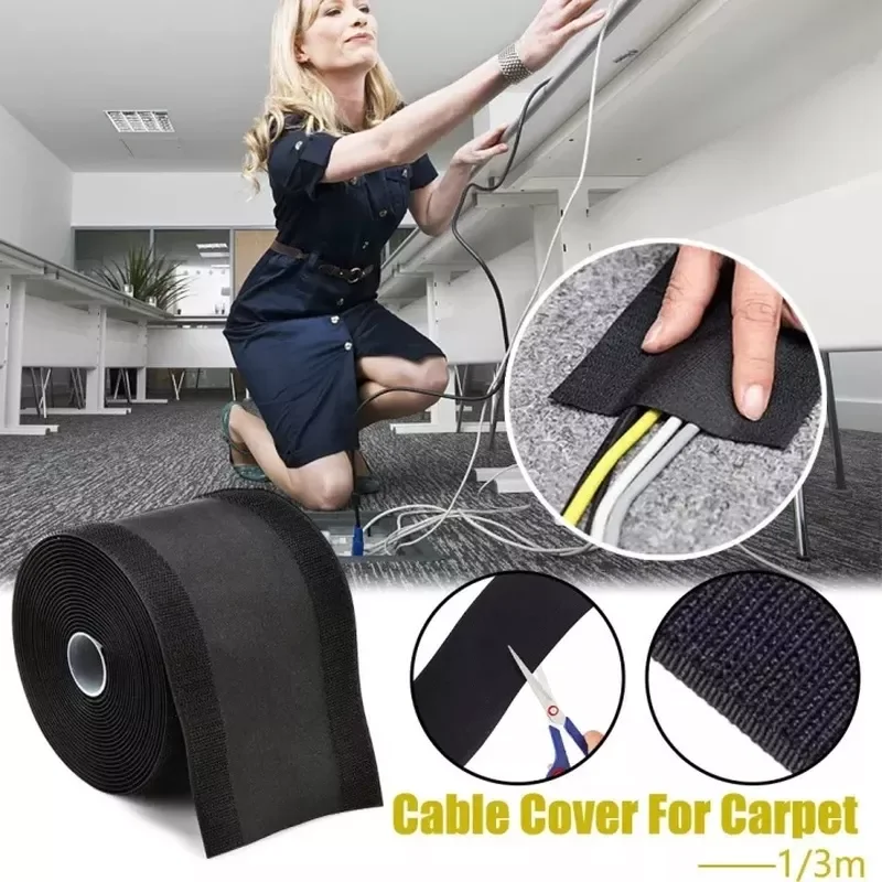 Soft Carpet Wire Protective Storage Cable Cover Wire Cord Sleeve Protector Nylon Black For Floor Carpet Hook And Loop Wrap
Soft Carpet Wire Protective Storage Cable Cover Wire Cord Sleeve Protector Nylon Black For Floor Carpet Hook And Loop Wrap