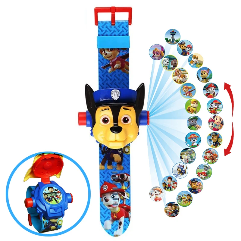 

Cartoon Paw Patrol Digital Projection Watch Toys Puppy Patrulla Canina Marshall Chase Dog Kid Time Learn Toy Anime Kids Gifts