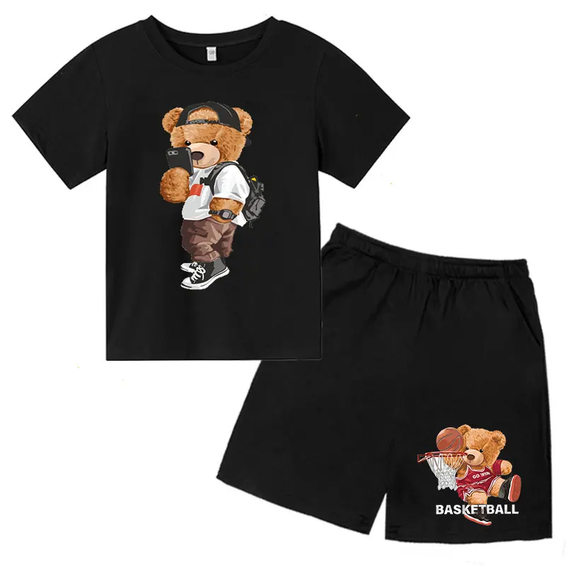 New cartoon basketball bear suit children short-sleeved clothes T-shirt suit basketball T-shirt suit summer boys and girls baby
New cartoon basketball bear suit children short-sleeved clothes T-shirt suit basketball T-shirt suit summer boys and girls baby