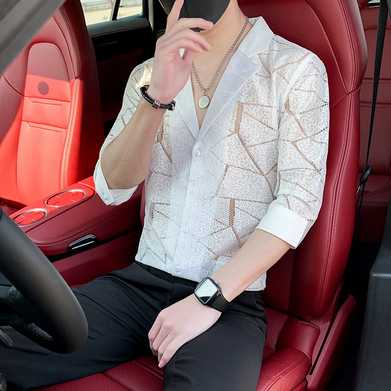 2022 Spring vintage Mens Shirts Fashion V-Neck Half Sleeve Casual Shirt Slim Fit Streetwear Social Party Nightclub Tuxedo Blouse
2022 Spring vintage Mens Shirts Fashion V-Neck Half Sleeve Casual Shirt Slim Fit Streetwear Social Party Nightclub Tuxedo Blouse