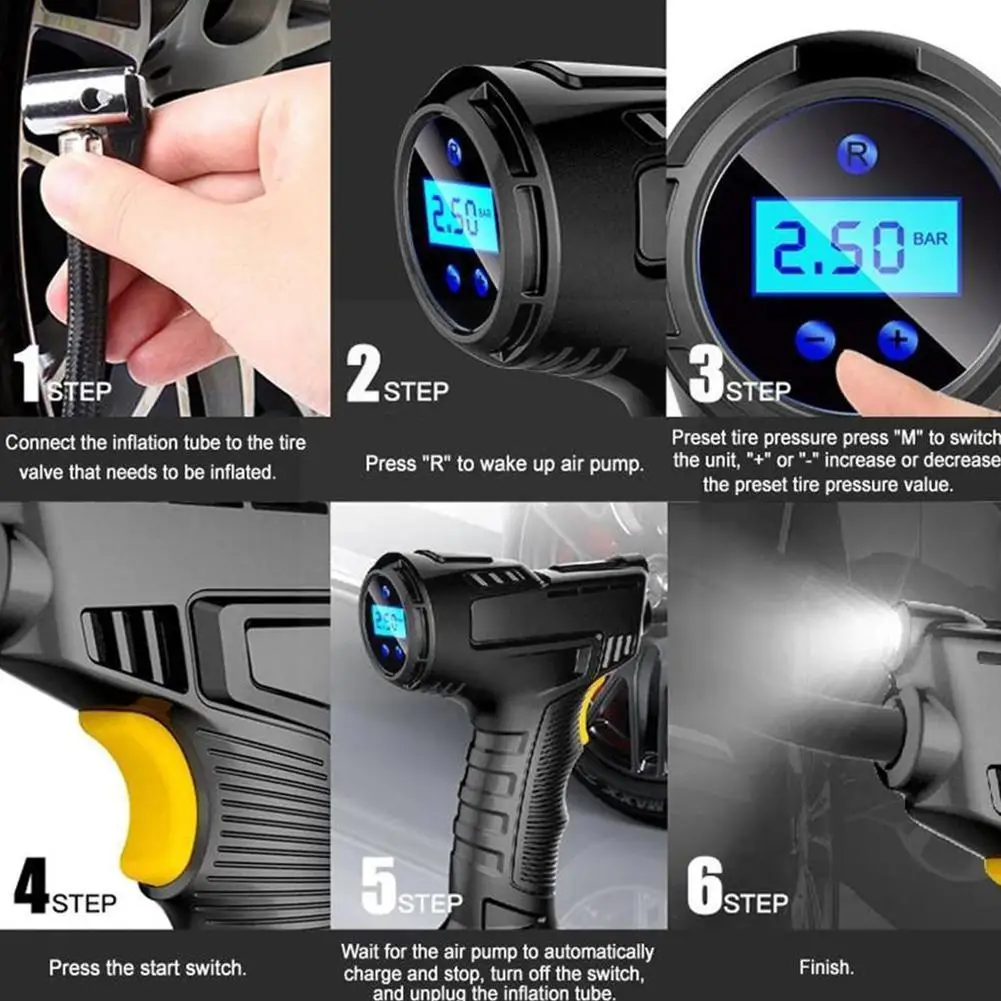 120W Car Air Pump Electric Rechargeable Air Compressor Wireless Equipment Inflator Automatic Tire Inflatable Pump Portable S0R4
120W Car Air Pump Electric Rechargeable Air Compressor Wireless Equipment Inflator Automatic Tire Inflatable Pump Portable S0R4