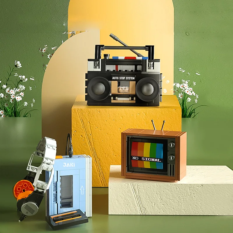 Creative Retro Computer Tape Walkman Recorder Build Block Television Typewriter Cassette Video Game Machine Model Brick Toy
Creative Retro Computer Tape Walkman Recorder Build Block Television Typewriter Cassette Video Game Machine Model Brick Toy