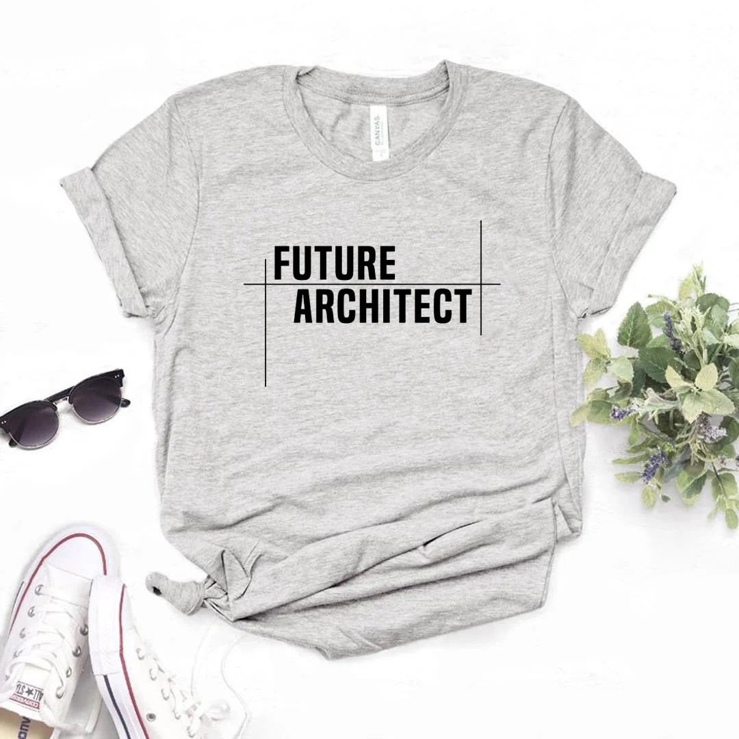 

Женская хлопковая Футболка с принтом Future Architect, повседневная забавная футболка для девушек Yong, хипстерская футболка T704