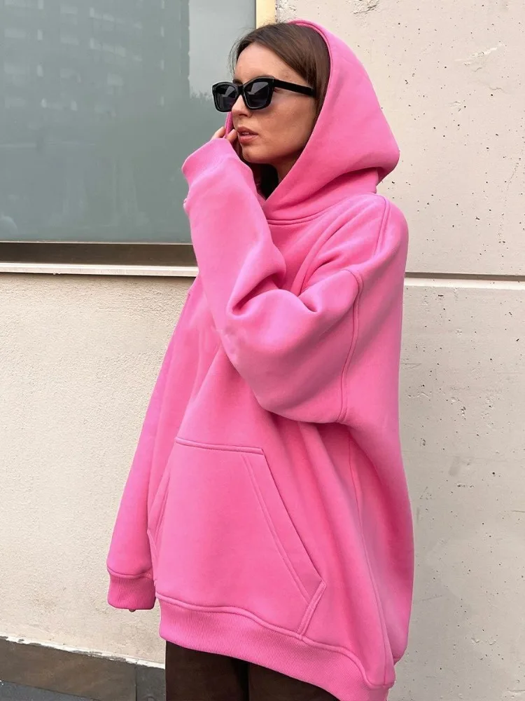 Fashion Women Oversized Hoodies Autumn Winter Thick Warm Fleece Sweatshirts Casual Solid Pocket Long Sleeve Pullovers Streewear
Fashion Women Oversized Hoodies Autumn Winter Thick Warm Fleece Sweatshirts Casual Solid Pocket Long Sleeve Pullovers Streewear