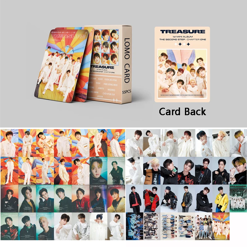 55Pcs/box Kpop TREASURE Lomo Cards Photo Album THE SECOND STEP: CHAPTER ONE Photocards K-pop Postcards High Quality Double Print 
55Pcs/box Kpop TREASURE Lomo Cards Photo Album THE SECOND STEP: CHAPTER ONE Photocards K-pop Postcards High Quality Double Print