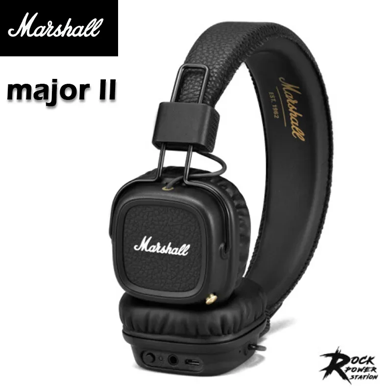 

Original Marshall MAJOR II 2 Wireless/Wired Headphones Deep Bass/40mm Dynamic Drivers Portable Foldable Sports Bluetooth Headset