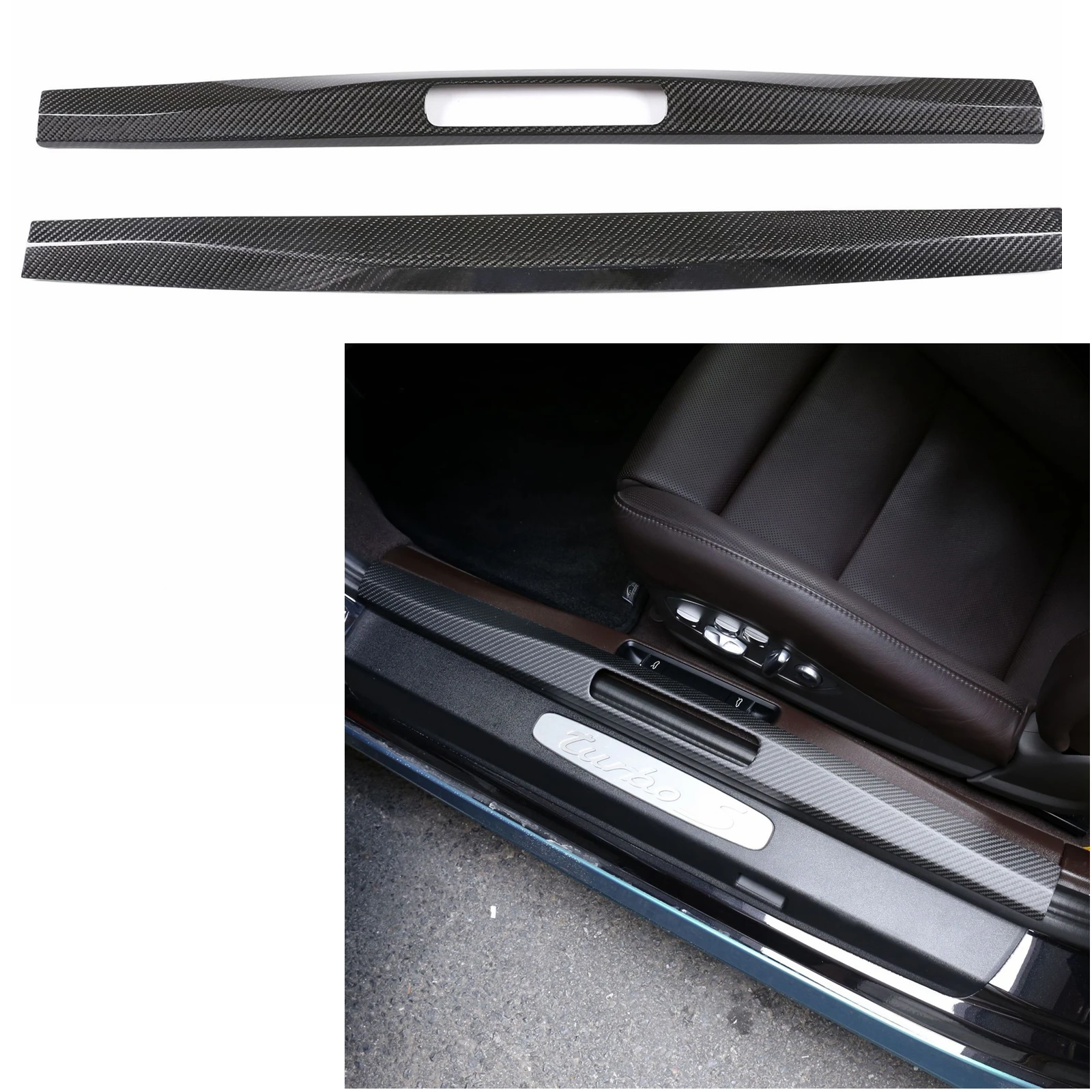 Real Carbon Fiber Door Sill Scuff Plate Guard Cover For Porsche 911 2016 2017 2018 2019 2020 
Real Carbon Fiber Door Sill Scuff Plate Guard Cover For Porsche 911 2016 2017 2018 2019 2020