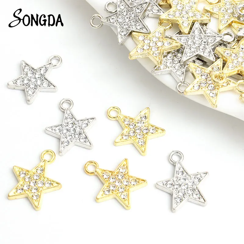 10pcs Cute Star Charms Crystal Rhinestone Alloy Metal Pendants DIY Necklace Earrings Jewelry Making Handmade Accessories Crafts 
10pcs Cute Star Charms Crystal Rhinestone Alloy Metal Pendants DIY Necklace Earrings Jewelry Making Handmade Accessories Crafts
