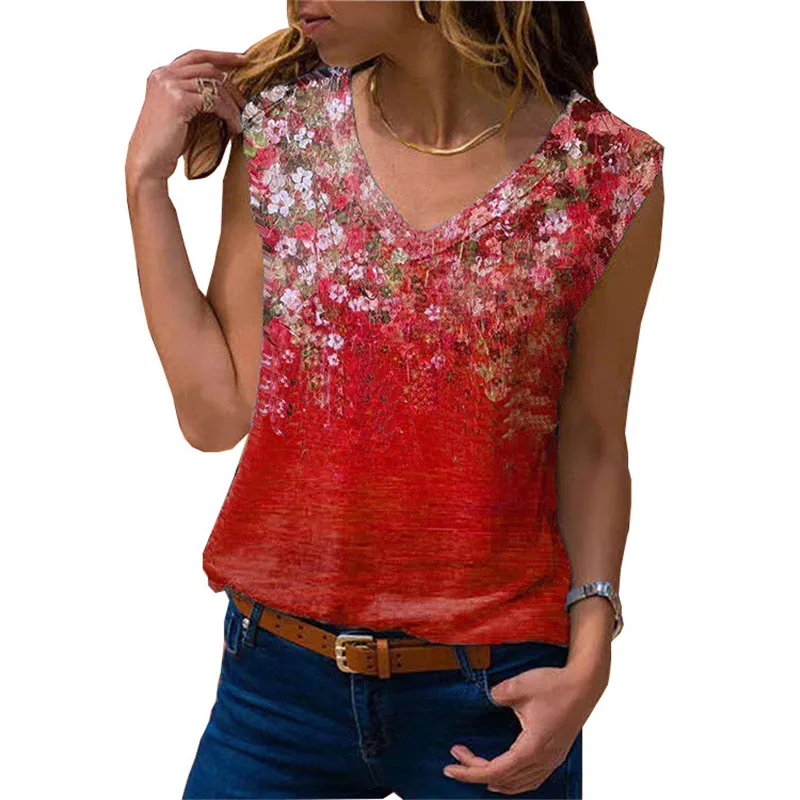 Oversized Women T Shirt 2022 Summer Vest Beach Tops Casual Streetwear Sleeveless V-Neck Tie Dye Floral Print Tees Loose Ladies
Oversized Women T Shirt 2022 Summer Vest Beach Tops Casual Streetwear Sleeveless V-Neck Tie Dye Floral Print Tees Loose Ladies