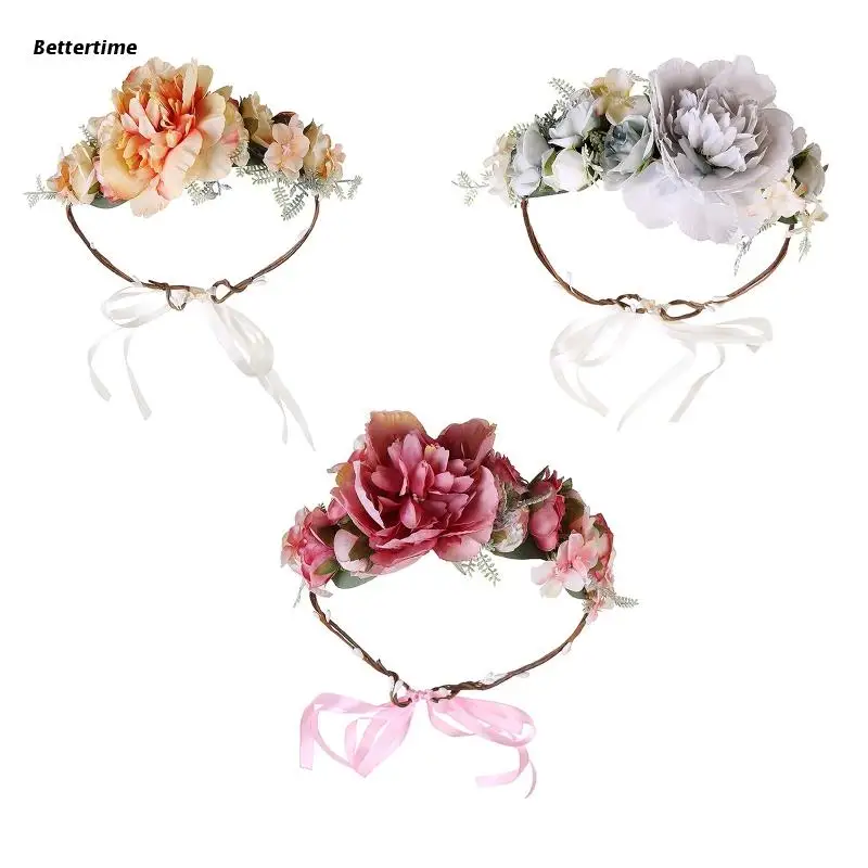 B36D Bride Flower Headband Flower Crown Headband Boho Bridal Floral Headband Women
B36D Bride Flower Headband Flower Crown Headband Boho Bridal Floral Headband Women