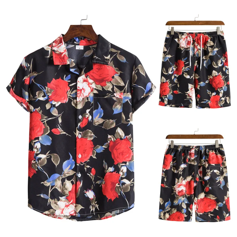 Men's Suit Printed Short Sleeve Hawaiian Style Shirt + Shorts Two Piece Sets Summer Comfortable Vacation Clothes
Men's Suit Printed Short Sleeve Hawaiian Style Shirt + Shorts Two Piece Sets Summer Comfortable Vacation Clothes
