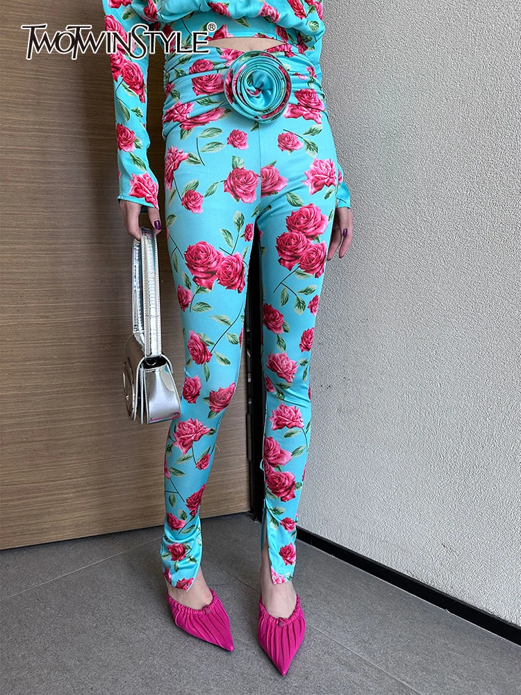 TWOTWINSTYLE Hit Color Print Pants For Women High Waist Spliced Floral Casual Pencil Pant Spring Female Fashion Clothing 2023
TWOTWINSTYLE Hit Color Print Pants For Women High Waist Spliced Floral Casual Pencil Pant Spring Female Fashion Clothing 2023