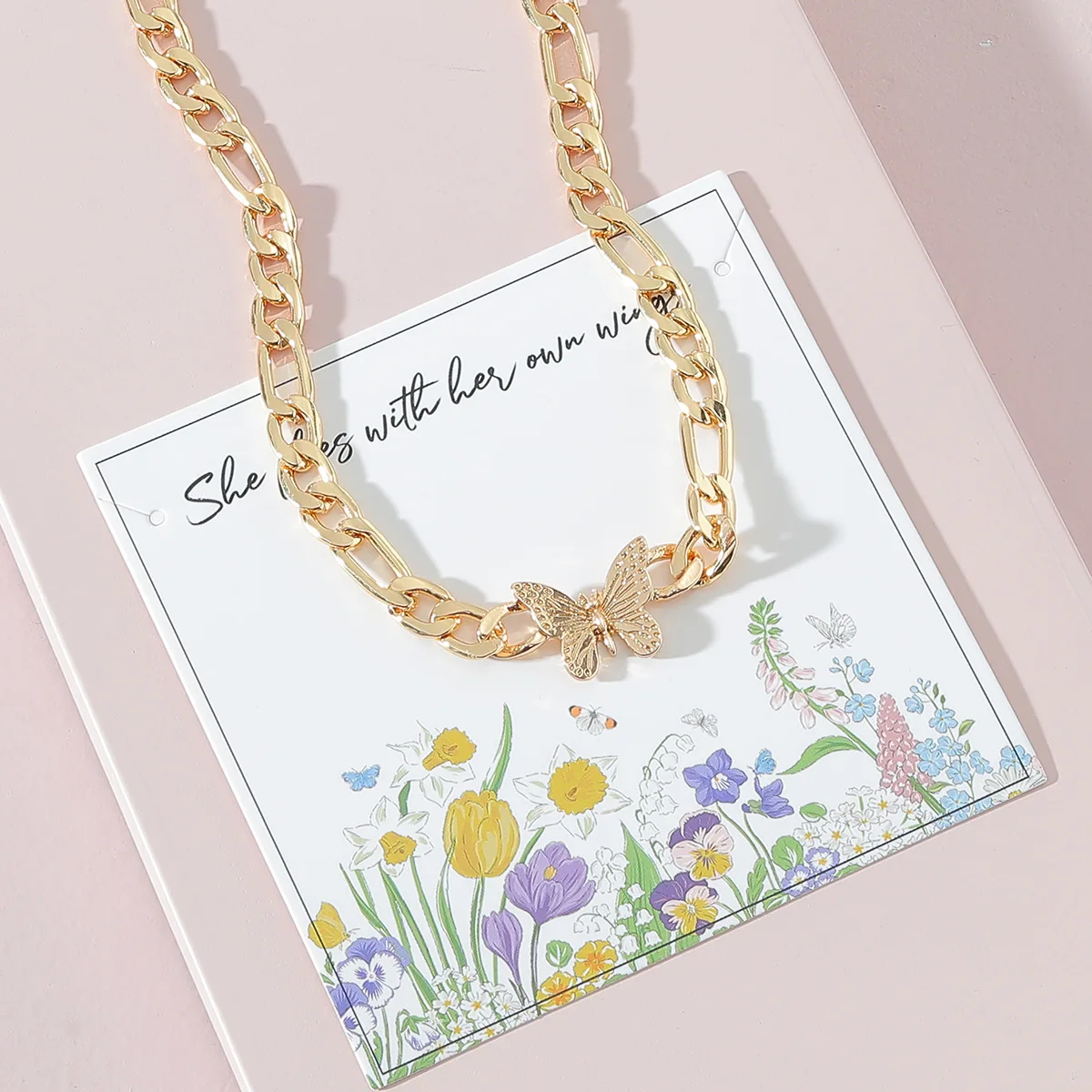 Луна CHIAO модные ювелирные изделия Бабочка Толстая панцирная цепь ожерелье для женщин 
Луна CHIAO модные ювелирные изделия Бабочка Толстая панцирная цепь ожерелье для женщин