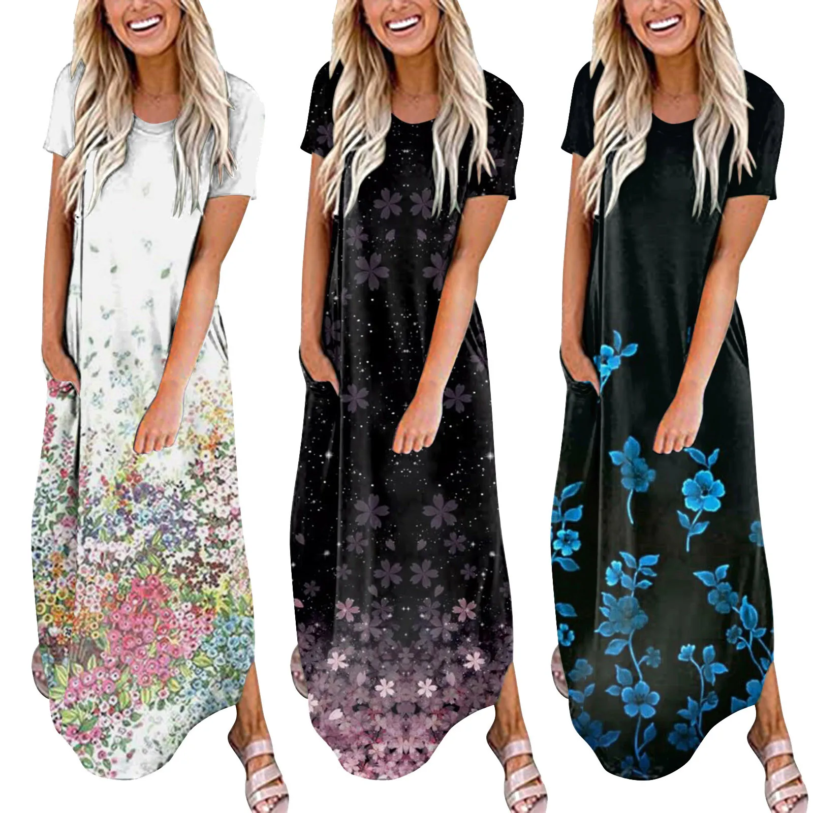 Женское повседневное свободное пляжное платье с коротким рукавом, Летнее Длинное Платье С Боковым Разрезом и длинной юбкой, сарафан, платья...
Женское повседневное свободное пляжное платье с коротким рукавом, Летнее Длинное Платье С Боковым Разрезом и длинной юбкой, сарафан, платья...