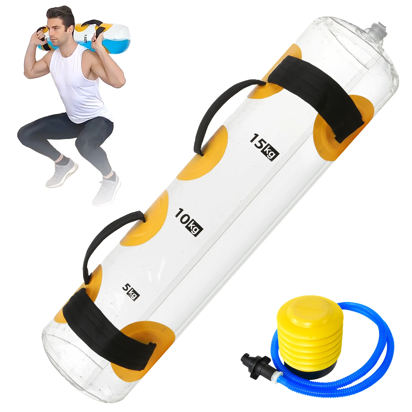 Fitness Water Weight Bag with Air Pump Liquid Paint For Home Gym Fitness Training With water bag Equipment
Fitness Water Weight Bag with Air Pump Liquid Paint For Home Gym Fitness Training With water bag Equipment
