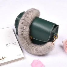 Besfilin Genuine Mink Fur Metal Bag Chain Fur Bag Handle Shoulder Strap Replacement Multi Purpose Luxury Versatile Fashion