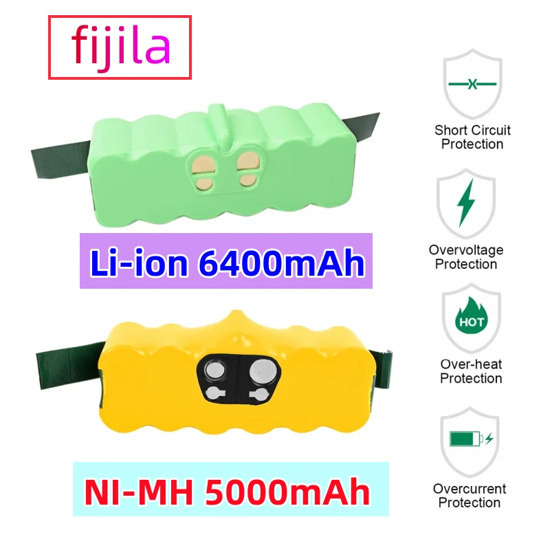 Оригинальный аккумулятор 100% в, 5000 мАч, 6400 мАч для пылесоса iRobotRoomba500600700, серия 800, 900 в, 14,4, 620, 650, 770, 780, 580 
Оригинальный аккумулятор 100% в, 5000 мАч, 6400 мАч для пылесоса iRobotRoomba500600700, серия 800, 900 в, 14,4, 620, 650, 770, 780, 580