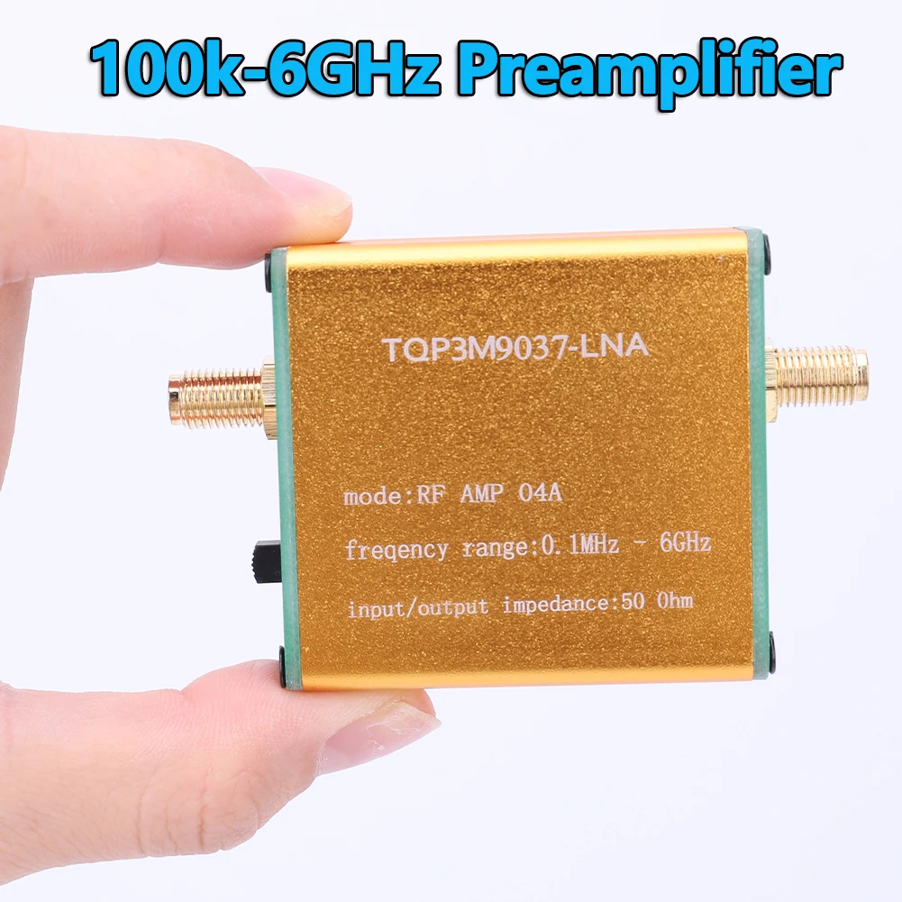Full Band Low Noise Amplifier 100k-6GHz Preamplifier 5V 70ma 50oHm SMA Female Ultra Low Noise Gain Block Amplifier Defined Radio
Full Band Low Noise Amplifier 100k-6GHz Preamplifier 5V 70ma 50oHm SMA Female Ultra Low Noise Gain Block Amplifier Defined Radio