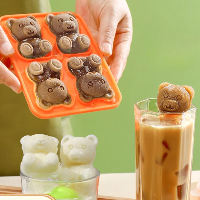 4 Grid 3D Little Teddy Bear Shape Ice Cube Silicone Mold Little Bear Ice Block Mold Household Ice Cream Ice Box Ice Mold
4 Grid 3D Little Teddy Bear Shape Ice Cube Silicone Mold Little Bear Ice Block Mold Household Ice Cream Ice Box Ice Mold